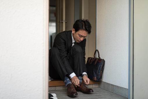 businessman in the morning, preparing for going to work