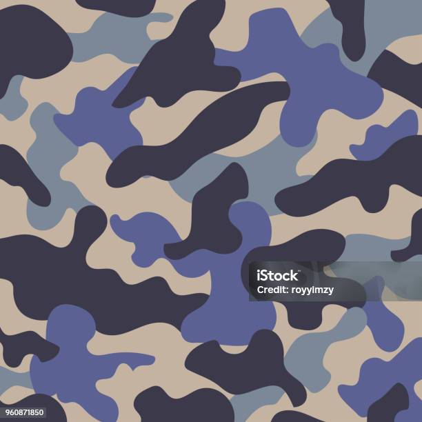 Classic Clothing Style Masking Camo Repeat Print Camouflage Pattern Background Vector Illustration Stock Illustration - Download Image Now