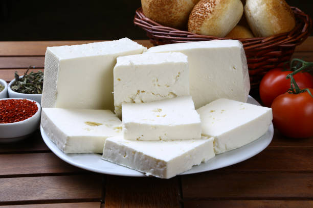 Greek feta cheese block Cheese, Feta Cheese, Curd Cheese, Dairy Product, White Color white cheese stock pictures, royalty-free photos & images