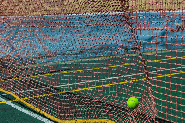 istock Tennis court, grid and ball. 960879122