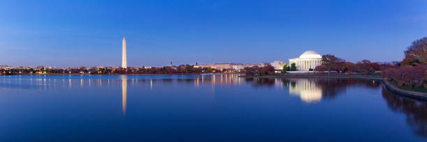 istock Jeffeerson Memorial and Washington Monument reflected on Tidal Basin in the evening. 960880034