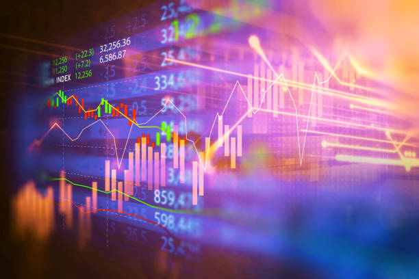istock stock market investment graph with indicator and volume data. 960880742
