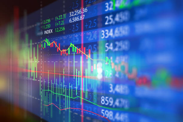 istock stock market investment graph with indicator and volume data. 960881386