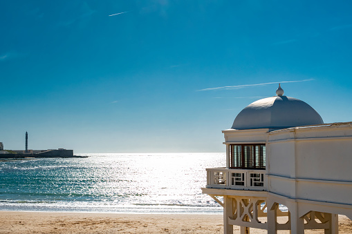 Puesta de sol en la costa de Cádiz (España) photo
