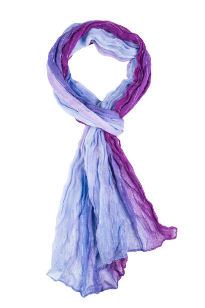istock Lilac silk scarf isolated on white background. 960889288