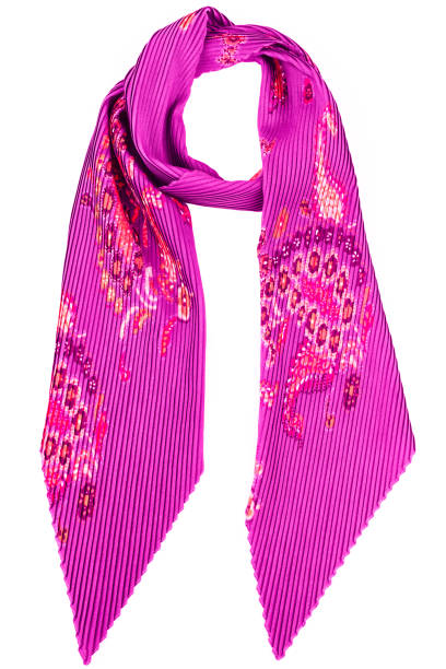 istock Pink silk scarf isolated on white background. 960889354