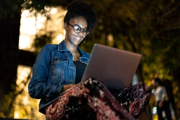 istock Afro young woman working in her laptop 960898724