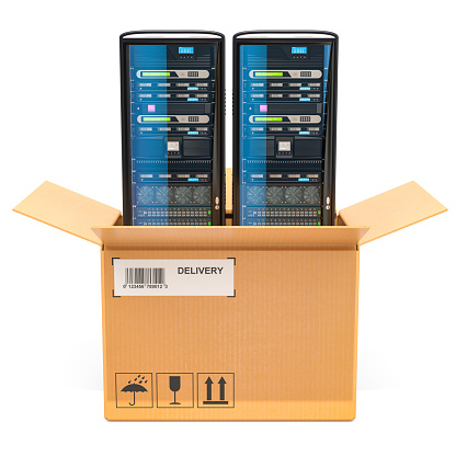 Delivering Computer Server Racks Computer Server Racks Inside Parcel Delivery Concept 3d Rendering Stock ...