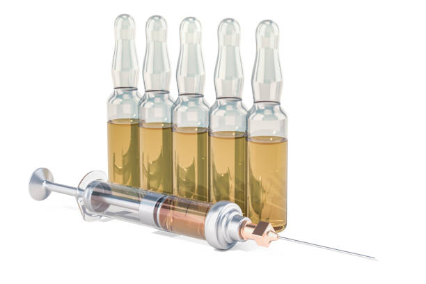 istock Syringe with row of ampules, 3D rendering 960901974