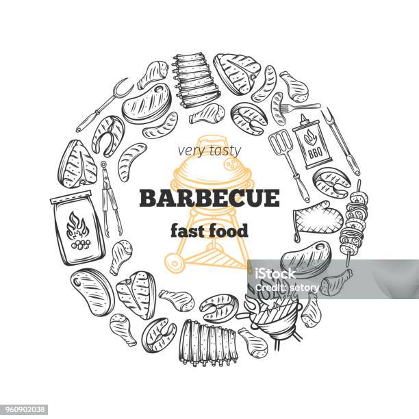 Cute Bbq Meat Seamless Pattern Graphic by PadmaSanjaya · Creative Fabrica