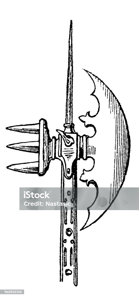 Halberd Vector Medieval Halberd Stock Illustration - Download Image Now - 19th Century ...