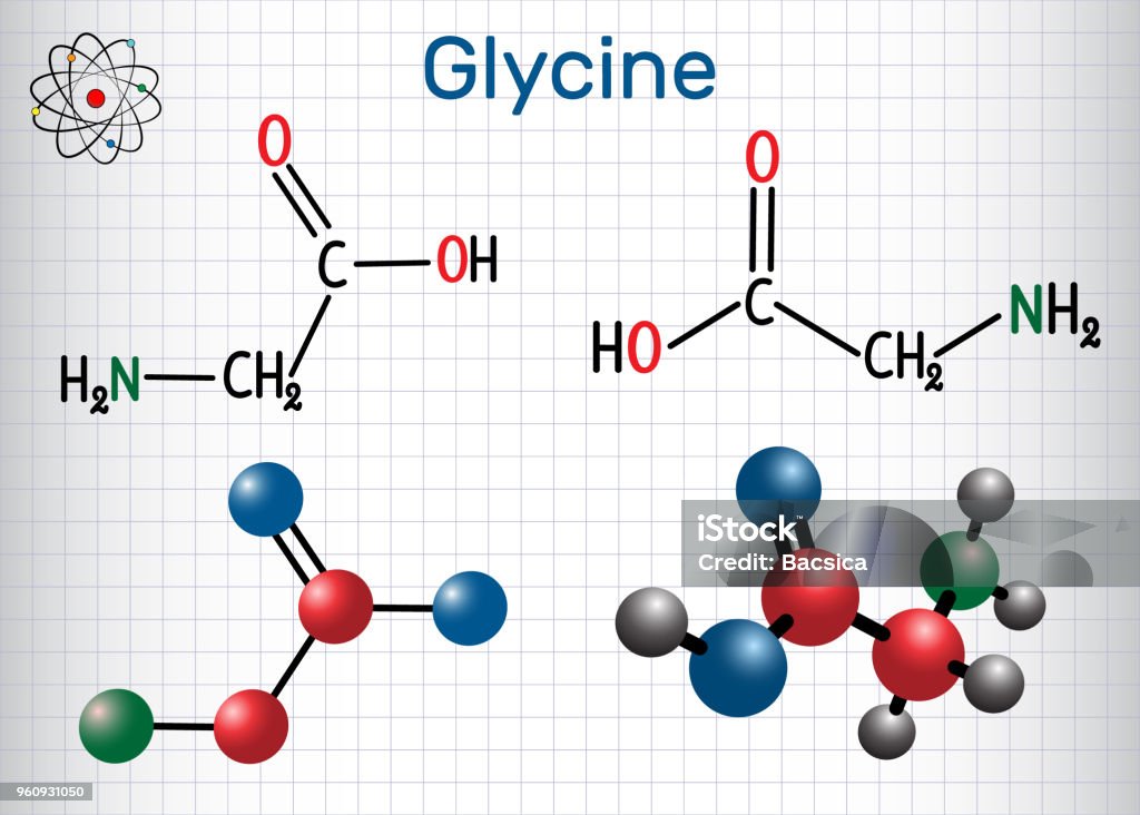 Glicyna Jest Aminokwasem Pochodzącym Od Kwasu Etanowego Glicyna Jest Aminokwasem Strukturalna Formuła Chemiczna I Model