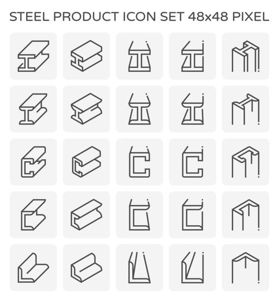 ilustrações de stock, clip art, desenhos animados e ícones de steel product icon - buns of steel