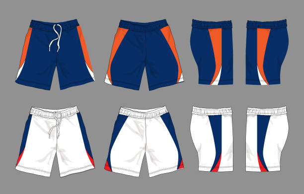 sport shorts vorlage-set - soccer uniform stock-grafiken, -clipart, -cartoons und -symbole