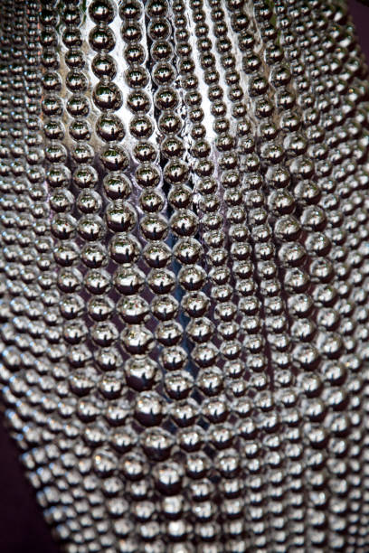 istock Silver vase with rows of silver ball details 960959858