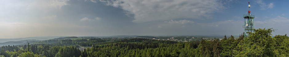 Panorama view from observation tower Haj u Ase in spring morning