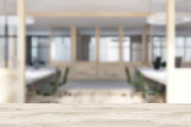 istock Wooden wall office cubicles blur 960972600