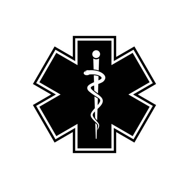 ikona wektora opieki medycznej - ratownik medyczny stock illustrations