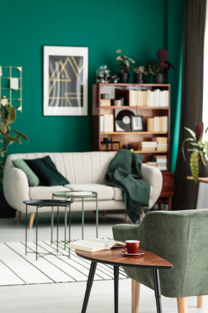 istock Green cozy living room interior 960976000