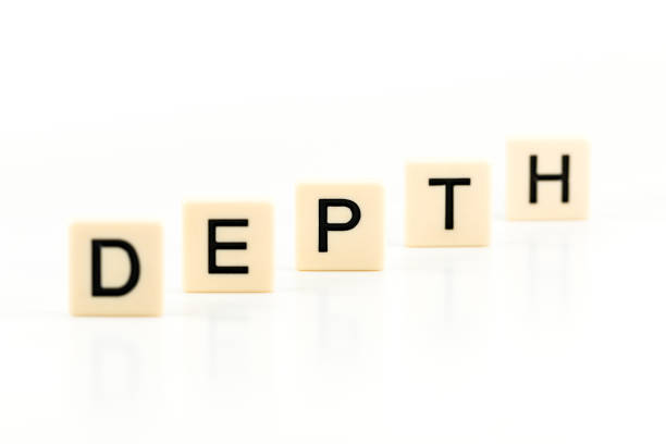 istock the word DEPTH on plastic boards isolated on white background with copy space 960979666