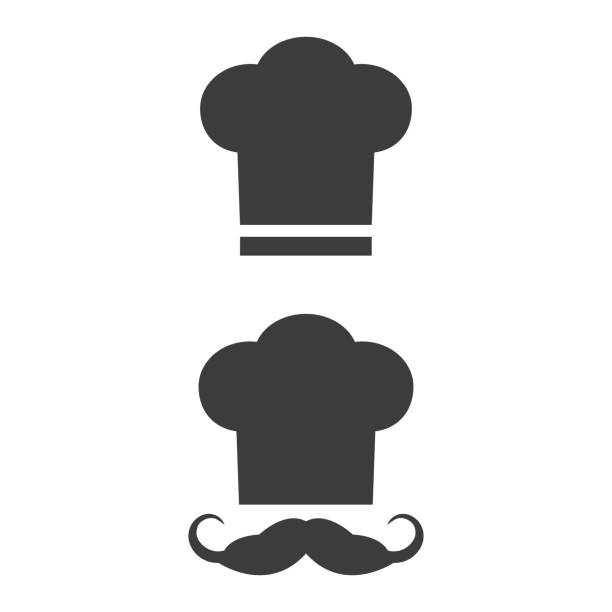 Chef icon on the white background. Chef icon on the white background. Vector Illustration chef hat stock illustrations