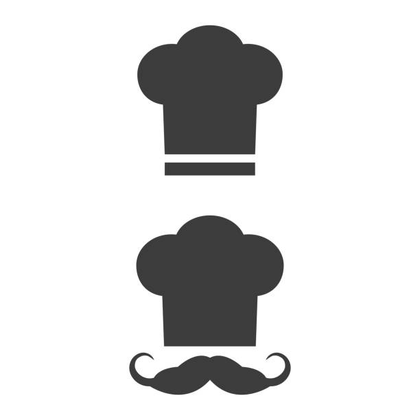 Chef icon on the white background. Chef icon on the white background. Vector Illustration chefs hat stock illustrations