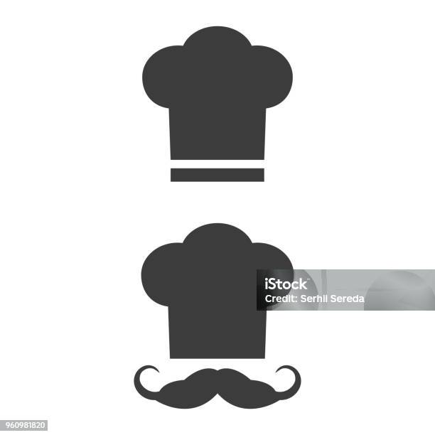 Chef Icon On The White Background Stock Illustration - Download Image Now - Chef, Chef's Hat, Icon Symbol