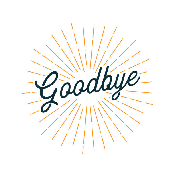 Goodbye Card with Light Rays Handwritten "Goodbye" Card with Light Rays on the White Background goodbye stock illustrations