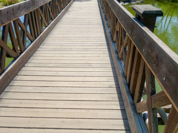 istock the wooden bridge passes through the river. 960985202