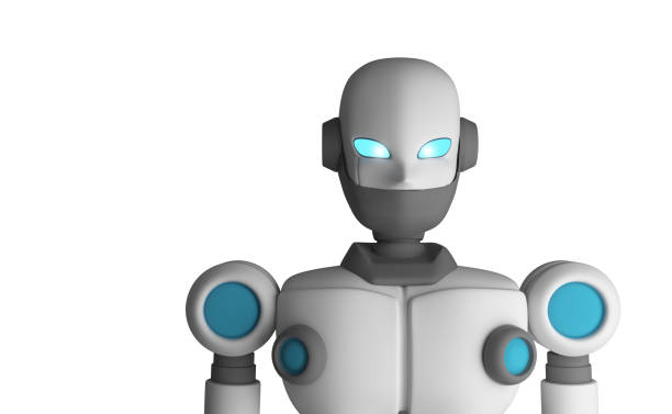 istock Portrait of robot isolated on white, artificial intelligence in futuristic technology concept, 3d illustration 960988638