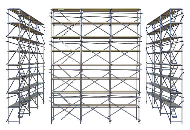 白で隔離足場 - scaffolding ストックフォトと画像