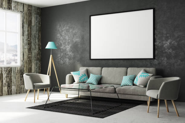 istock Modern living room with empty poster 960991390