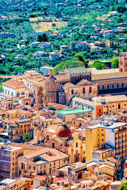 istock Cityscape with Monreale Cathedral Sicily island 960991606
