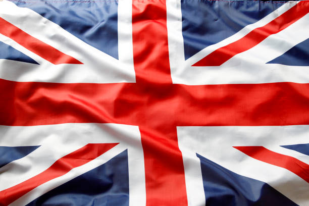British flag Closeup of Union Jack flag union jack flag stock pictures, royalty-free photos & images