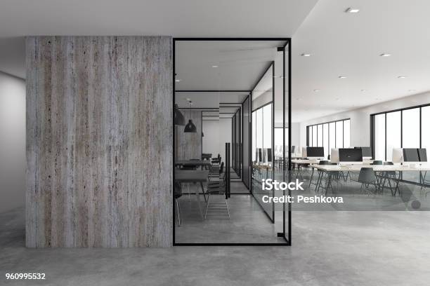 Modern Coworking Office With Copyspace Stock Photo - Download Image Now - Office, Modern, Coworking