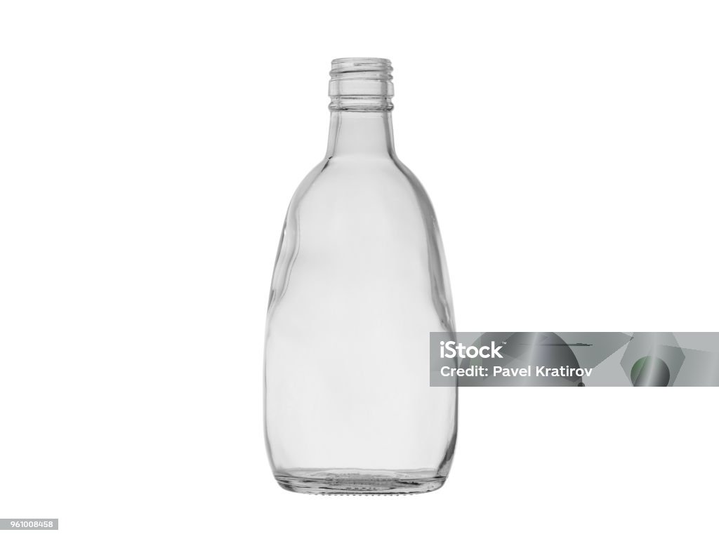 Empty Glass Bottle For Alcoholic Drinks Isolated On White Background Stock  Photo - Download Image Now - iStock