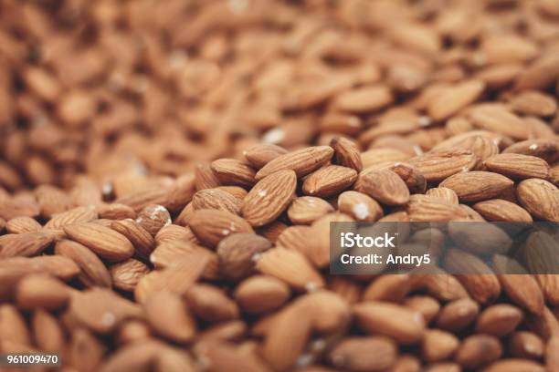 Thousands Of Almonds Stock Photo - Download Image Now - Almond, Close-up, Food