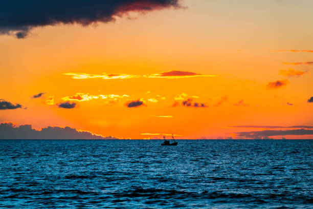 Sunset on Tenerife against Gomera, Spain,no logos,Nikon D850