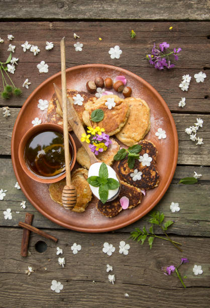 istock pancakes with honey and sour cream 961025008