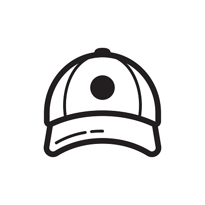 Baseball cap icon. Flat style design. Sportive headwear, uniform. Vector illustration, isolated on background