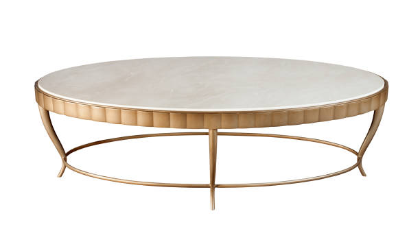 istock Stylish oval table isolated on white background. Clipping path. 961035796