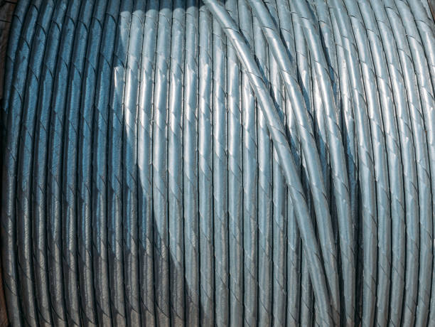 istock Steel metal coil wire, industrial roll cable 961043024