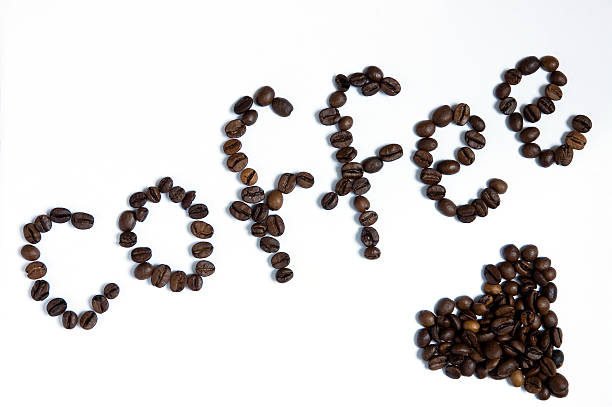 istock Word coffee and heart made of beans 96104614