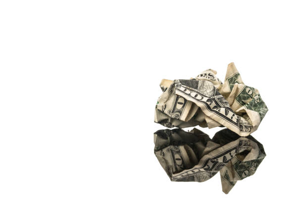 istock Crumpled US dollar bill on white isolated background with copy space. Cut out. 961052344