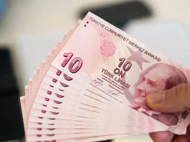 Photo of turkish ten liras banknote