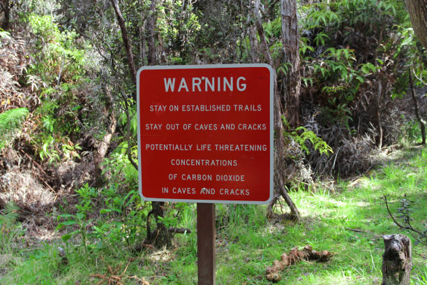istock Warning sign, Kilauea crater, Big Island, Hawaii 961073266