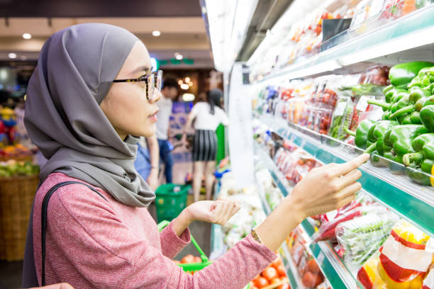 istock Women alone shopping at groceries 961077260