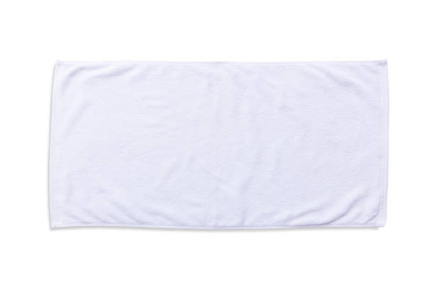 istock White beach towel mock up isolated with clipping path on white background, flat lay top view 961081042