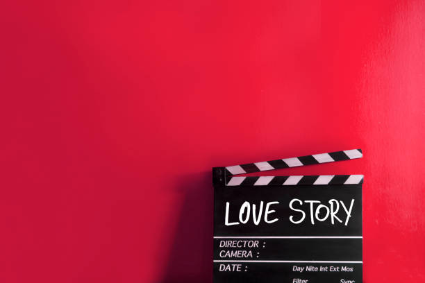 istock love story text title on film Clapperboard 961081734