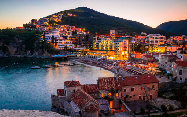 istock Aerial view on old district of Budva, Montenegro 961088726